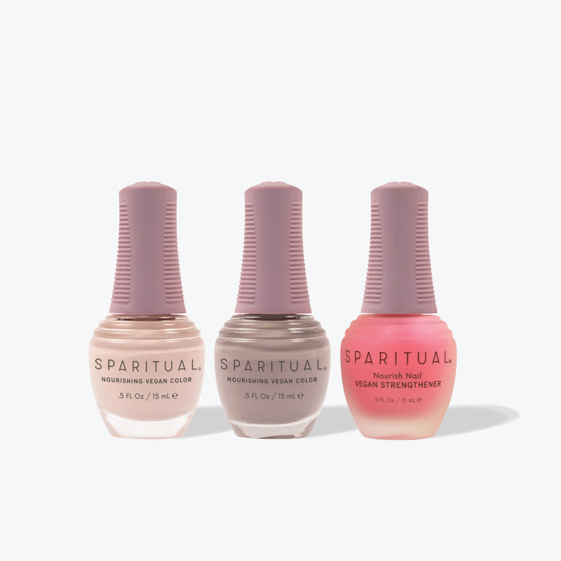 SpaRitual Vegan Nail Polish Colour Trio Pack - Slow Beauty, Inner Peace, Strengthener