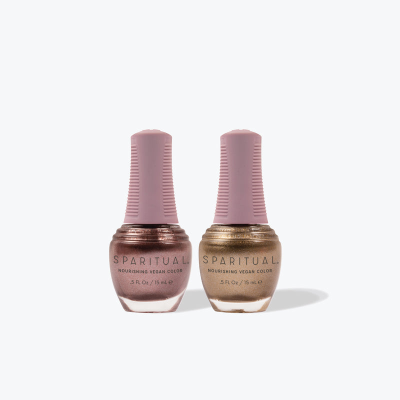 SpaRitual Vegan Nail Polish Colour Duo Pack - First Light, Golden Thread