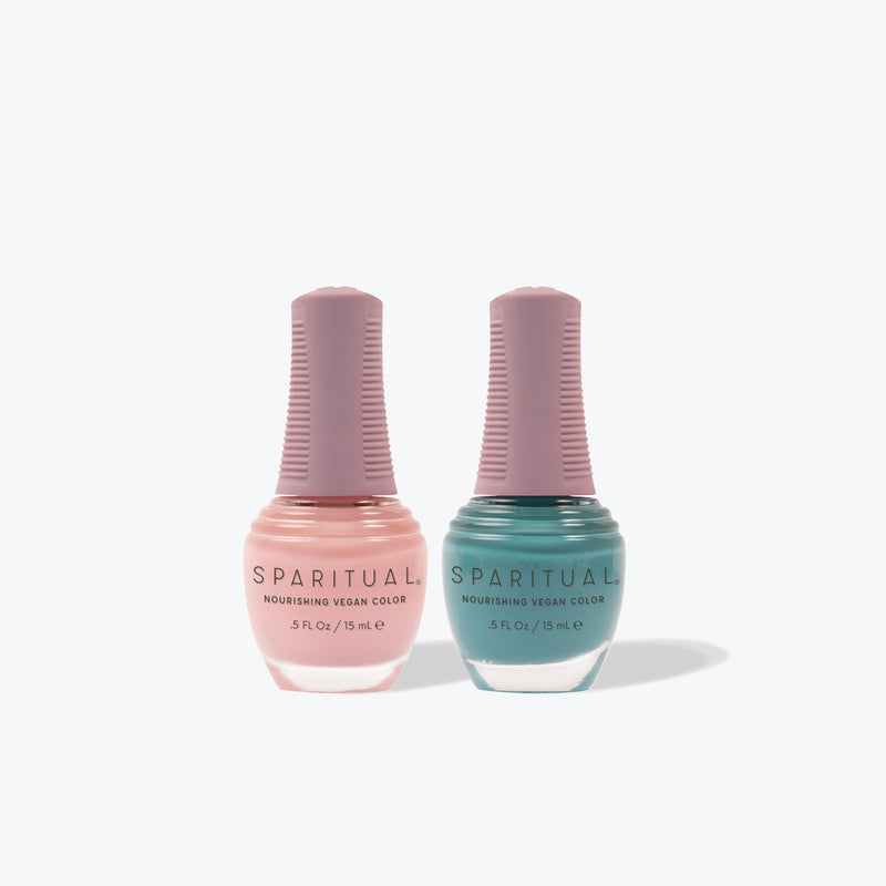 SpaRitual Vegan Nail Polish Colour Duo Pack - Save the Silence, Healing Laughter