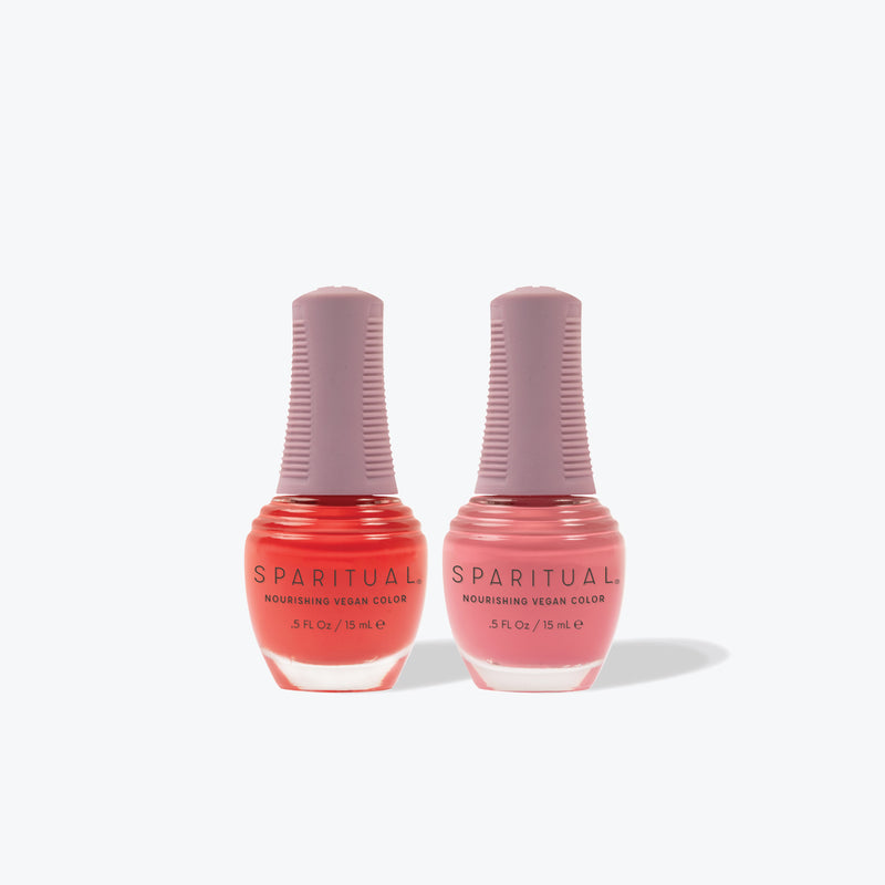 SpaRitual Vegan Nail Polish Colour Duo Pack - Optimistic, Glowing Heart