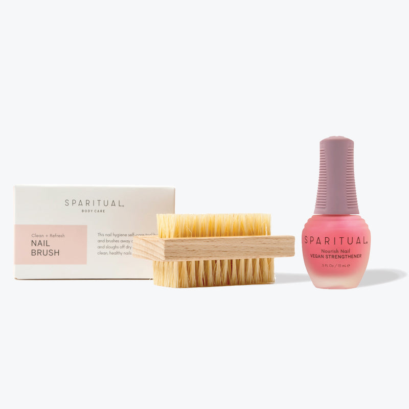 SpaRitual Vegan Nail Care Duo Pack - Nail Brush, Strengthener