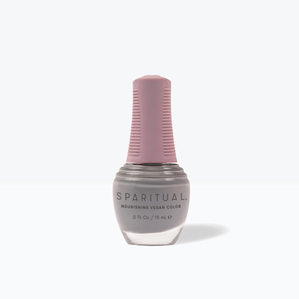 SpaRitual Nourishing Lacquer Nail Polish - Afternoon Mist - Grey Creme Bottle