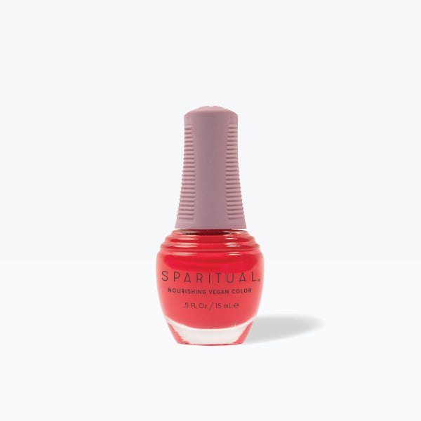 SpaRitual Nourishing Lacquer Nail Polish - Authentic Beauty - Red Coral Creme Bottle