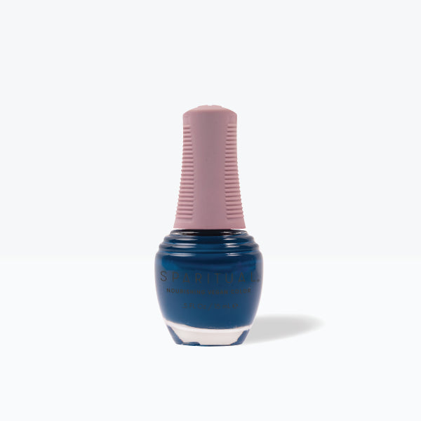 SpaRitual Nourishing Lacquer Nail Polish - Divine Light - Cobalt Blue Creme Bottle