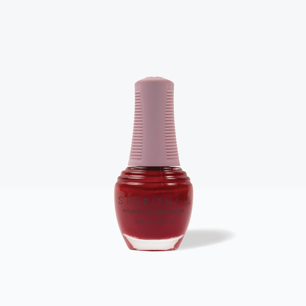 SpaRitual Nourishing Lacquer Nail Polish - From The Heart - Brick Red Creme Bottle