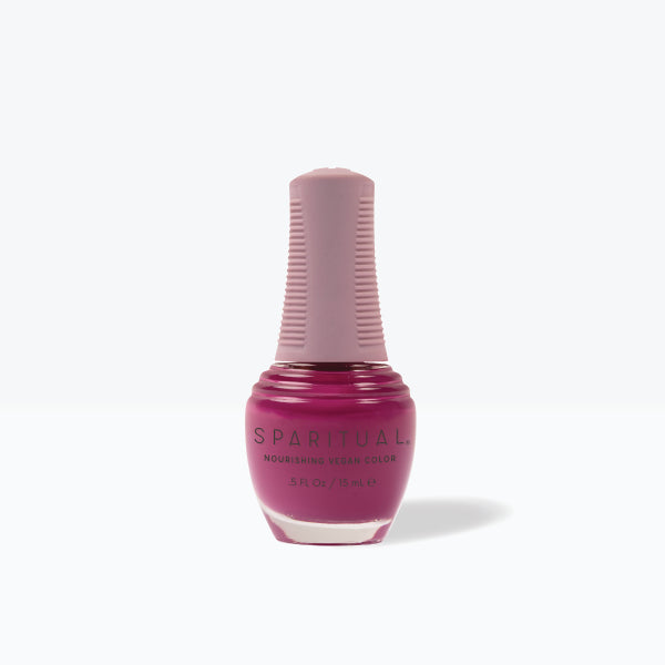SpaRitual Nourishing Lacquer Nail Polish - In The Flow - Bright Magenta Creme Bottle