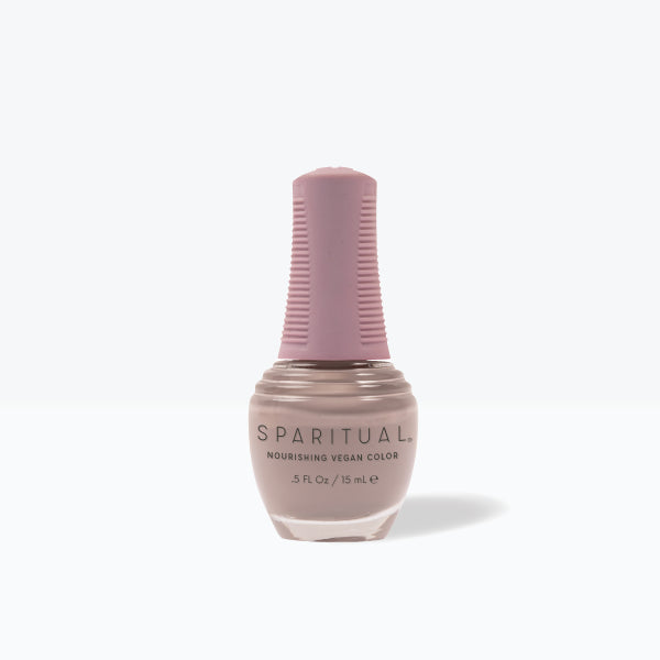 SpaRitual Nourishing Lacquer Nail Polish - Inner Peace - Taupe Grey Creme Bottle