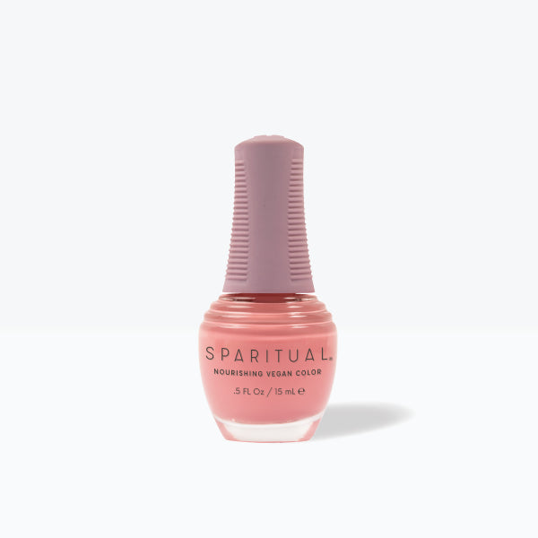 SpaRitual Nourishing Lacquer Nail Polish - Kind Hearted - Pastel Coral Creme Bottle