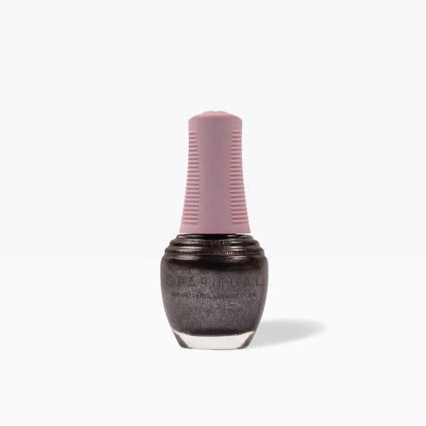 SpaRitual Nourishing Lacquer Nail Polish - Metaphorical Muse - Warm Grey Shimmer Bottle