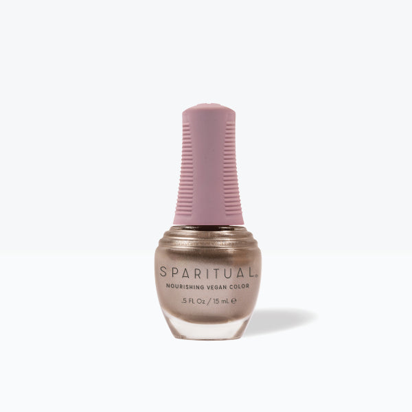 SpaRitual Nourishing Lacquer Nail Polish - Moonlight - White Gold Shimmer Bottle