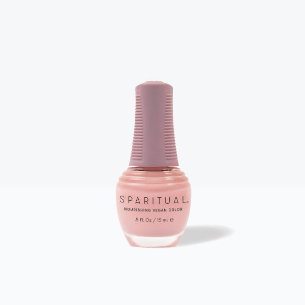 SpaRitual Nourishing Lacquer Nail Polish - Save The Silence - Pastel Peach Sheer Bottle