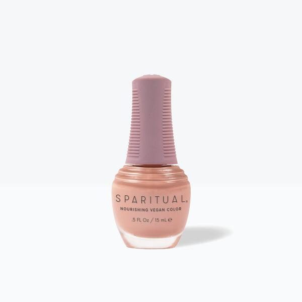 SpaRitual Nourishing Lacquer Nail Polish - Self-Reflection - Nude Pink Pearl Shimmer Bottle
