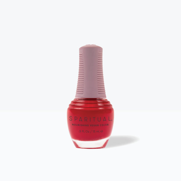 SpaRitual Nourishing Lacquer Nail Polish - Wellness Warrior - Red Creme Bottle